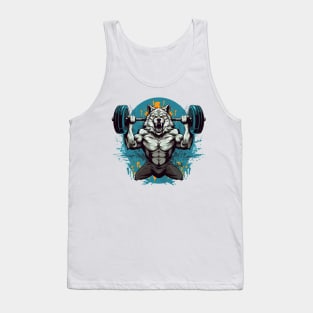 wolf lifting weights Tank Top